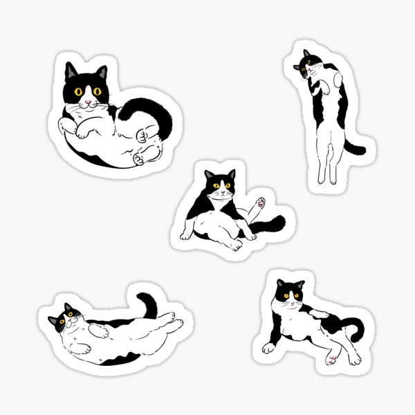 Item preview, Tuxedo Black and white kittens sticker pack 2 designed and sold by dandelion986.