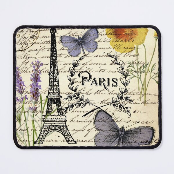 Item preview, dark academia botanical butterfly french scripts floral paris eiffel tower designed and sold by LEILA ART SPACE.