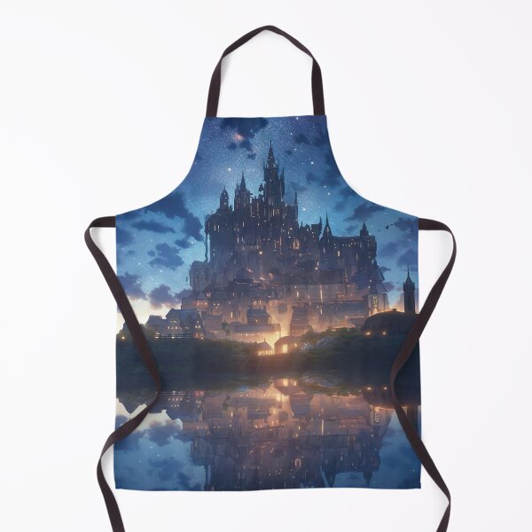 Artikelvorschau, Leuchtendes Schloss unter einem mitternachtsblauen Himmel in der Abenddämmerung entworfen und verkauft von GingerSilkShop.