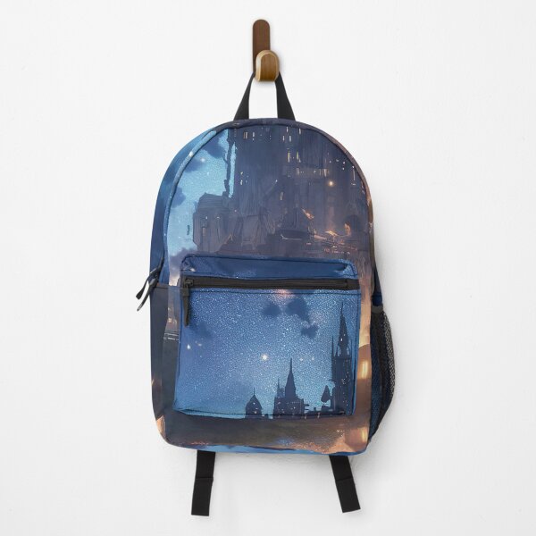 Item preview, Glowing Castle under a Midnight Blue Sky at Dusk designed and sold by GingerSilkShop.