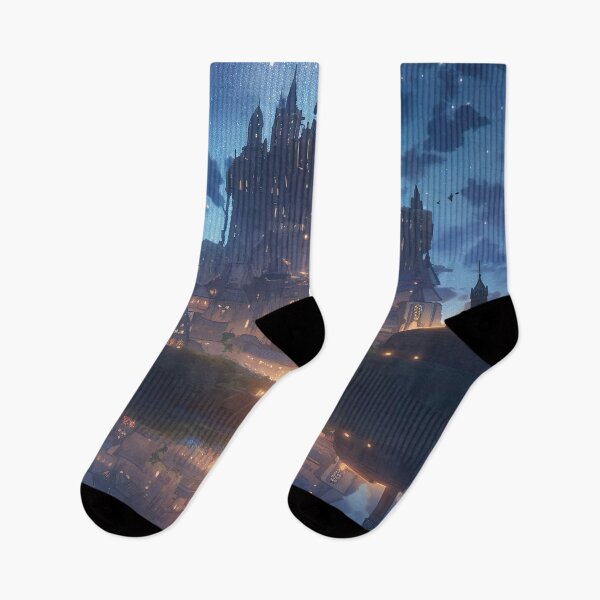 Item preview, Glowing Castle under a Midnight Blue Sky at Dusk designed and sold by GingerSilkShop.