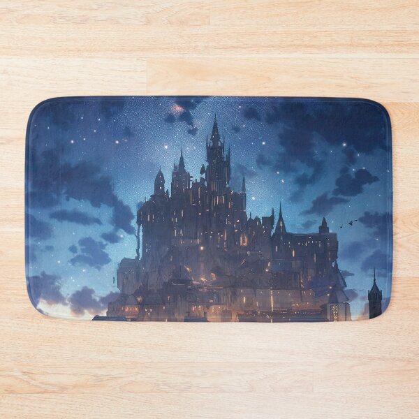 Item preview, Glowing Castle under a Midnight Blue Sky at Dusk designed and sold by GingerSilkShop.