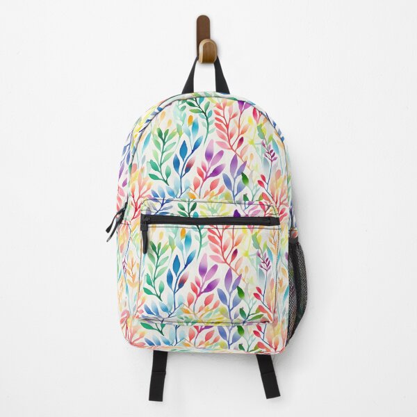 Item preview, Rainbow Simplistic Leaves and Branches Watercolor Leaf Pattern Design designed and sold by ClairesPatterns.