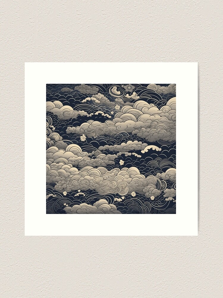 アート・デザイン・音楽 Portraits clouds Minimalist Japanese Cloud Pattern