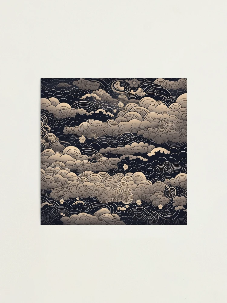 アート・デザイン・音楽 Portraits clouds Japanese Clouds And Waves Poster by Zissou92