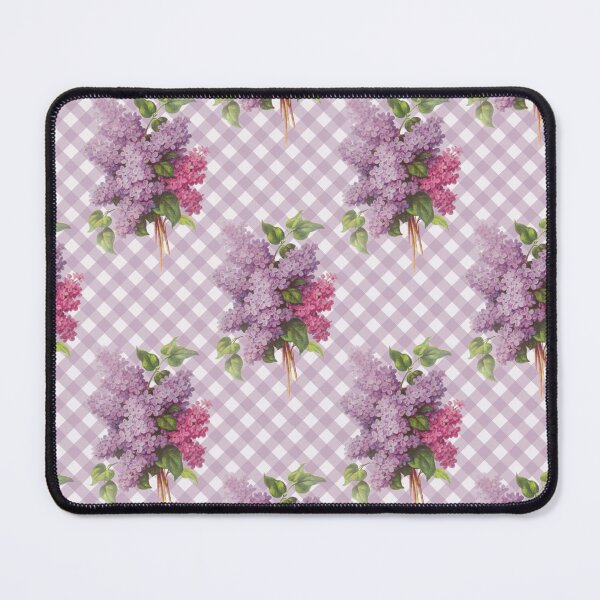 Item preview, Vintage Lilacs Summer Floral Gingham Pattern designed and sold by Secondhand-Rose.