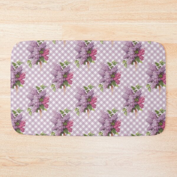 Item preview, Vintage Lilacs Summer Floral Gingham Pattern designed and sold by Secondhand-Rose.