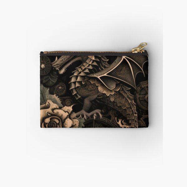 Item preview, Pink Gothic Dragon Flower Steampunk Collage By Brandon Cable  designed and sold by BrandonArtWorld.