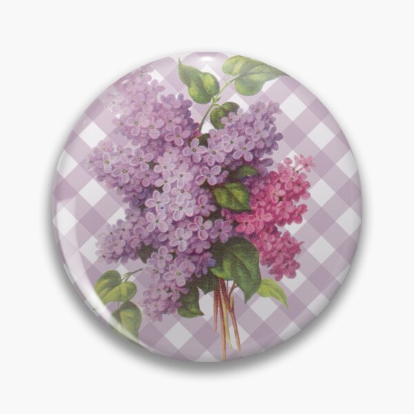 Item preview, Vintage Lilacs Summer Floral Gingham Pattern designed and sold by Secondhand-Rose.