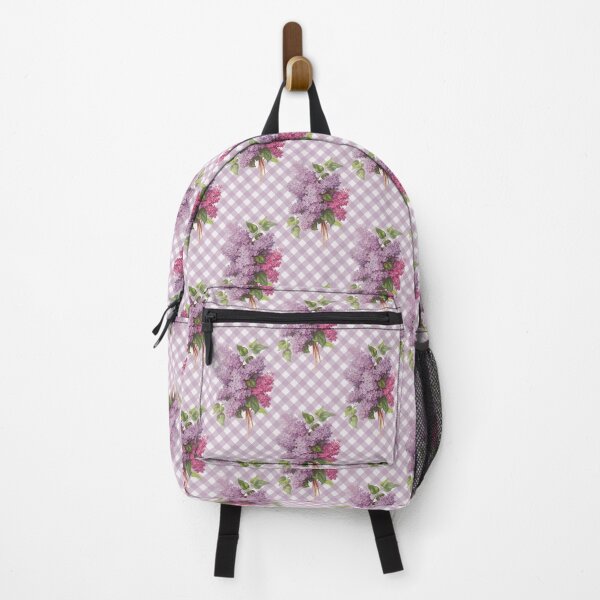 Item preview, Vintage Lilacs Summer Floral Gingham Pattern designed and sold by Secondhand-Rose.