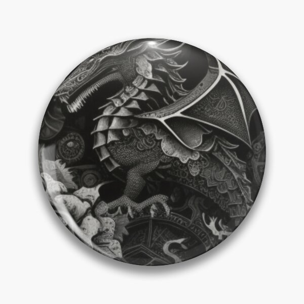 Item preview, Black and White Dragon Flower Collage Steampunk Art By Brandon Cable designed and sold by BrandonArtWorld.