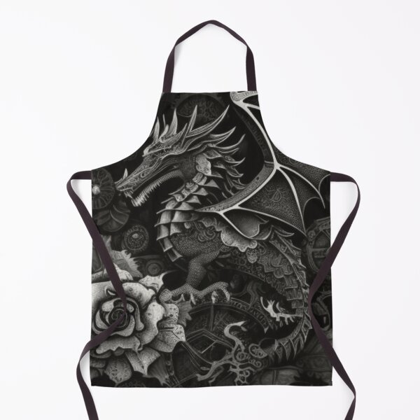 Item preview, Black and White Dragon Flower Collage Steampunk Art By Brandon Cable designed and sold by BrandonArtWorld.