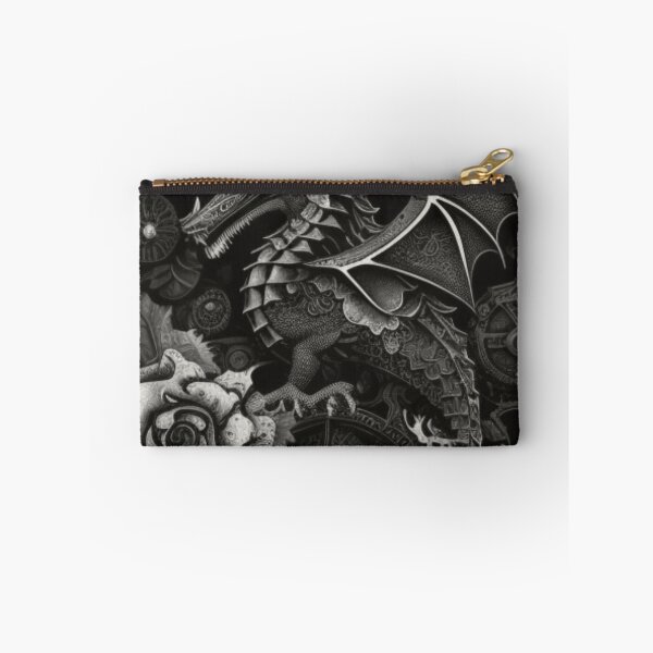 Item preview, Black and White Dragon Flower Collage Steampunk Art By Brandon Cable designed and sold by BrandonArtWorld.