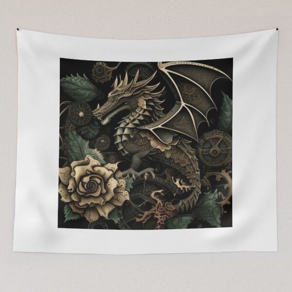 Item preview, Gothic Steampunk Deviant Dragon Flower Collage By Brandon Cable designed and sold by BrandonArtWorld.