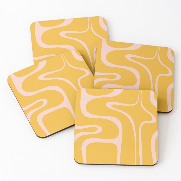 Item preview, Copacetic Retro Abstract Pattern in Blush Pink and Mustard Orange designed and sold by kierkegaard.