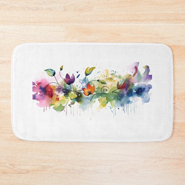 Item preview, watercolor colorful flower horizontal or vertical border  designed and sold by Blaché Designs.