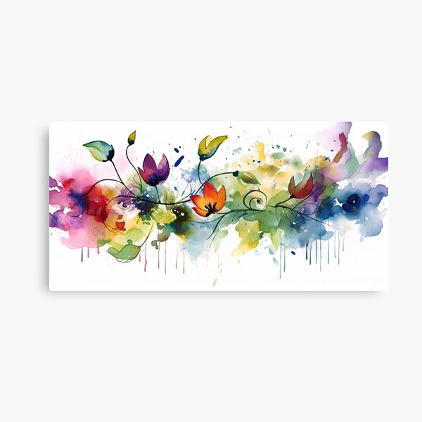 Item preview, watercolor colorful flower horizontal or vertical border  designed and sold by Blaché Designs.