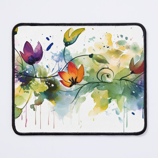 Item preview, watercolor colorful flower horizontal or vertical border  designed and sold by Blaché Designs.