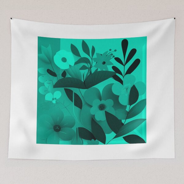 Artikelvorschau, Blue Tine Einfache minimalistische Blumencollage von Brandon Cable entworfen und verkauft von BrandonArtWorld.