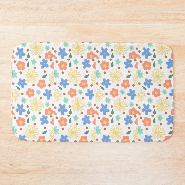 Item preview, Blue, Yellow and Red Cute Flower Print designed and sold by MagicallyStagey.