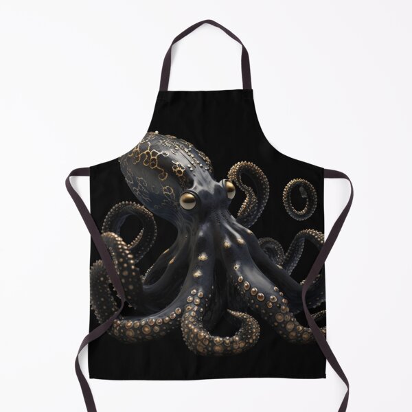 Item preview, Realistic black octopus with gold details designed and sold by Yaksza.