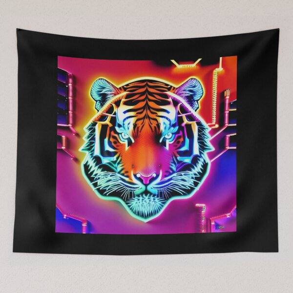 Item preview, Trippy Psychedelic Neon Tigers 10 designed and sold by Benito Del Ray.