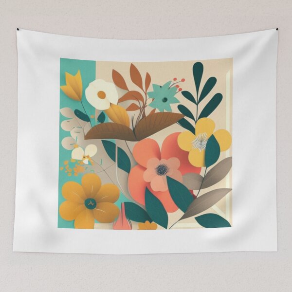 Artikelvorschau, Leichteres minimales minimalistisches Blumen-Collagen-Muster von Brandon Cable entworfen und verkauft von BrandonArtWorld.