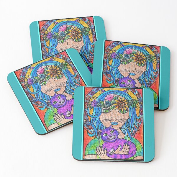 Item preview, Summer Girl with Cat designed and sold by PaniaBrown.