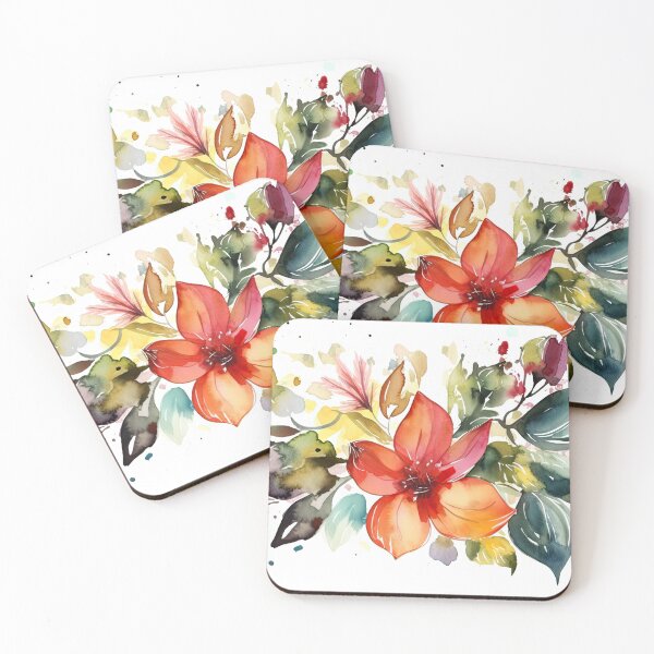 Item preview, watercolor of colorful flowers horizontal or vertical border  designed and sold by Blaché Designs.