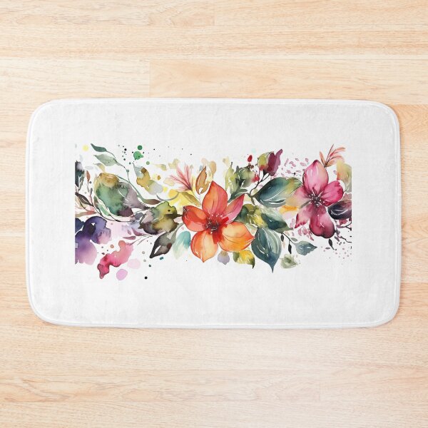 Item preview, watercolor of colorful flowers horizontal or vertical border  designed and sold by Blaché Designs.