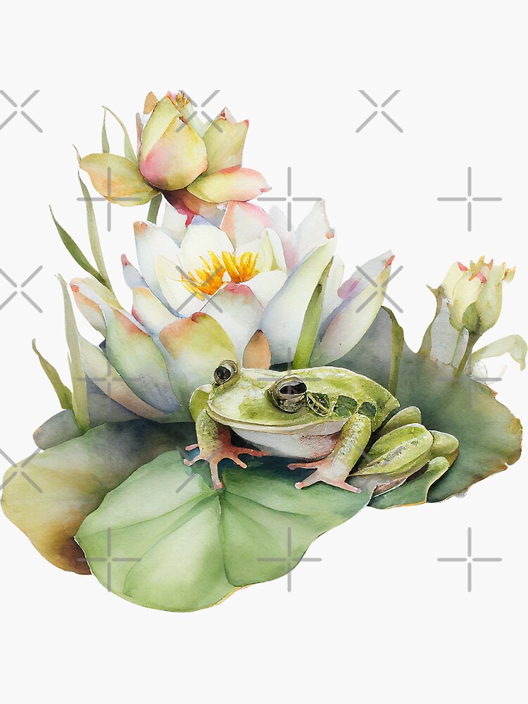 Image of Froggie hydrangea, frog sitting on hydrangea flower