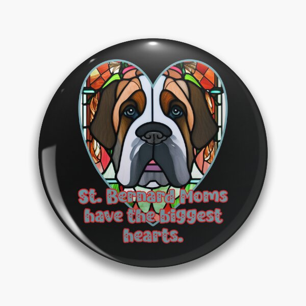 Item preview, St. Bernard Moms Have the Biggest Hearts: Funny Stained Glass Heart Doggy Design designed and sold by JoyOfHopeStore.