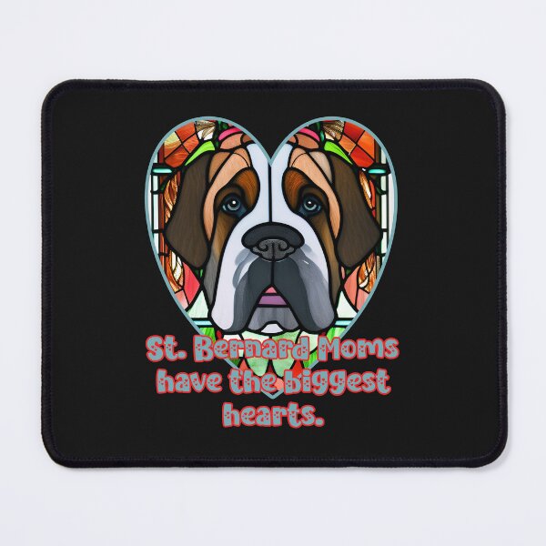 Item preview, St. Bernard Moms Have the Biggest Hearts: Funny Stained Glass Heart Doggy Design designed and sold by JoyOfHopeStore.
