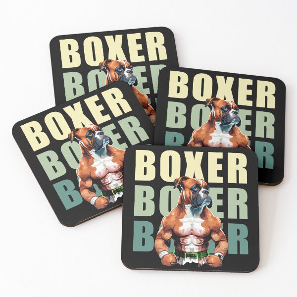 Item preview, super fit boxer dog practicing boxing designed and sold by Quiki.