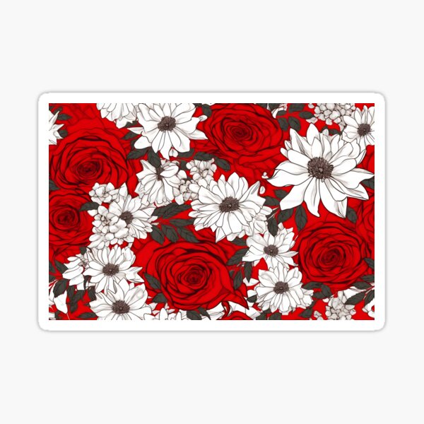 Item preview, Red roses with white daisies designed and sold by LimitedFuture.
