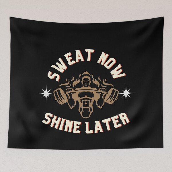 Artikelvorschau, Motivational, Inspirational, Fitness Quotes - Work Out With Sweat Now Shine Later entworfen und verkauft von Chromatic-Art.
