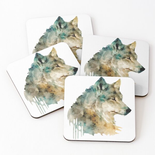 Item preview, A Watercolor of a Grey Wolf in Soft Tones- Boho Animals designed and sold by GVRDesign.