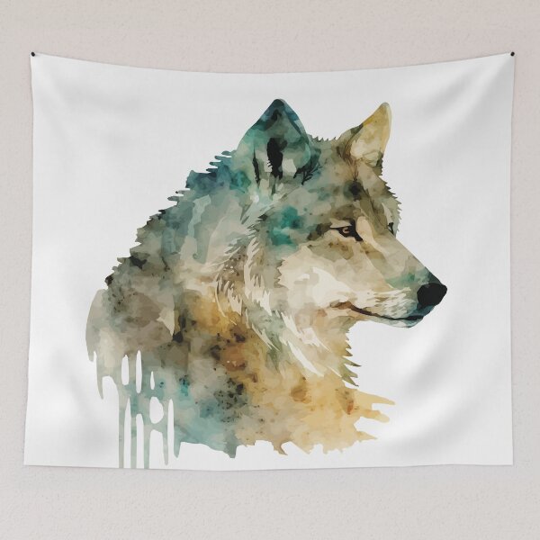 Item preview, A Watercolor of a Grey Wolf in Soft Tones- Boho Animals designed and sold by GVRDesign.