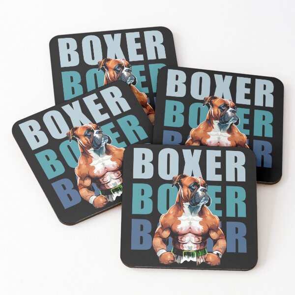 Item preview, boxer dog boxing designed and sold by Quiki.