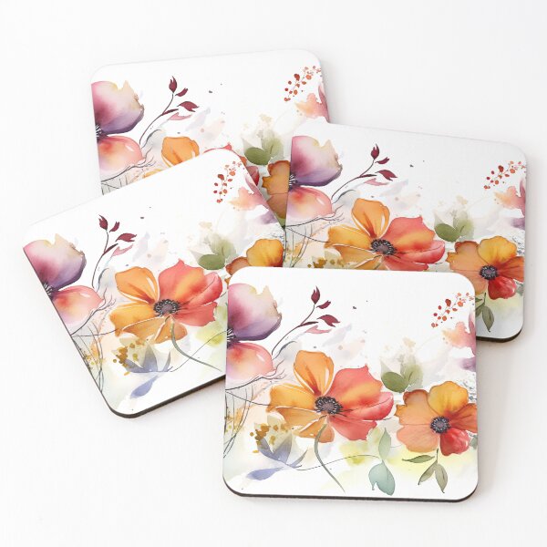 Item preview,  watercolor of colorful poppies horizontal  border  designed and sold by Blaché Designs.