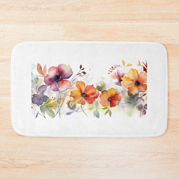 Item preview,  watercolor of colorful poppies horizontal  border  designed and sold by Blaché Designs.