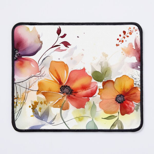 Item preview, watercolor of colorful poppies horizontal border designed and sold by Blaché Designs.