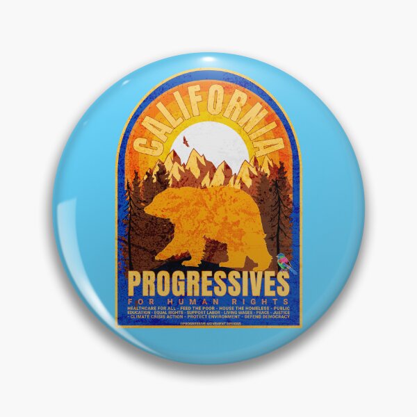 Item preview, PMD00868 Progressive Movement Designs California Progressive Bear design shows you support progressive policy goals for Democrats Independents and Bernie Sanders supporters gold grizzly bear designed and sold by ProgressiveLeft.