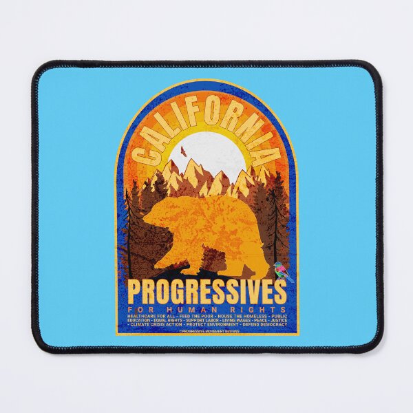 Item preview, PMD00868 Progressive Movement Designs California Progressive Bear design shows you support progressive policy goals for Democrats Independents and Bernie Sanders supporters gold grizzly bear designed and sold by ProgressiveLeft.