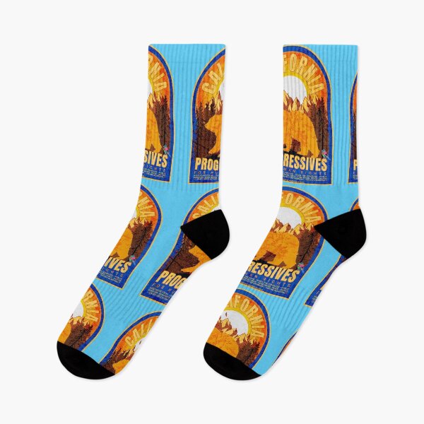 Item preview, PMD00868 Progressive Movement Designs California Progressive Bear design shows you support progressive policy goals for Democrats Independents and Bernie Sanders supporters gold grizzly bear designed and sold by ProgressiveLeft.