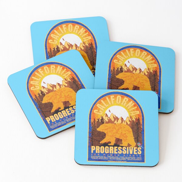 Item preview, PMD00868 Progressive Movement Designs California Progressive Bear design shows you support progressive policy goals for Democrats Independents and Bernie Sanders supporters gold grizzly bear designed and sold by ProgressiveLeft.