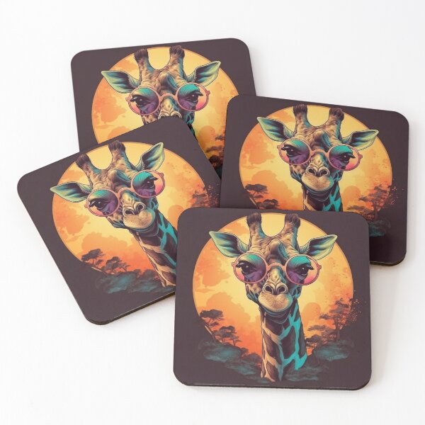 Item preview, Sunset Giraffe with shades on looking at you. designed and sold by LeenHaus.