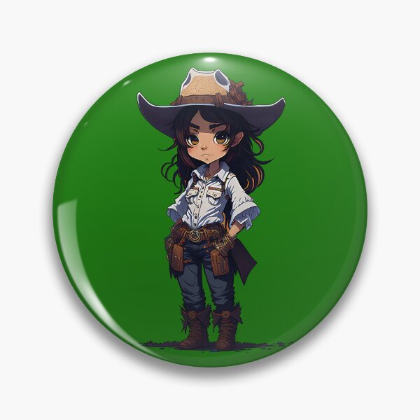 Item preview, Cute cowgirl with cowgirl hats, boots and holsters in cartoon style designed and sold by Splachanka.