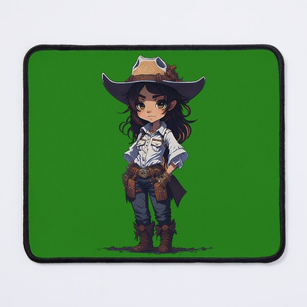 Item preview, Cute cowgirl with cowgirl hats, boots and holsters in cartoon style designed and sold by Splachanka.