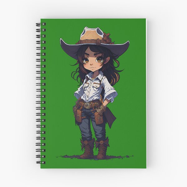 Item preview, Cute cowgirl with cowgirl hats, boots and holsters in cartoon style designed and sold by Splachanka.